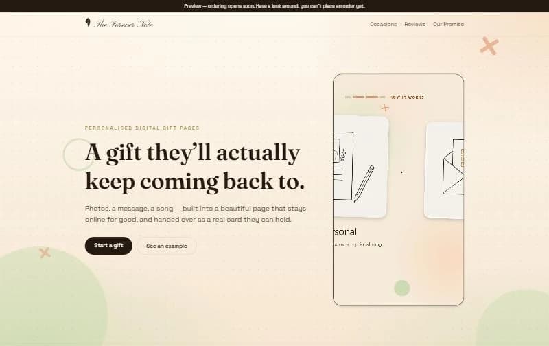 The The Forever Note site